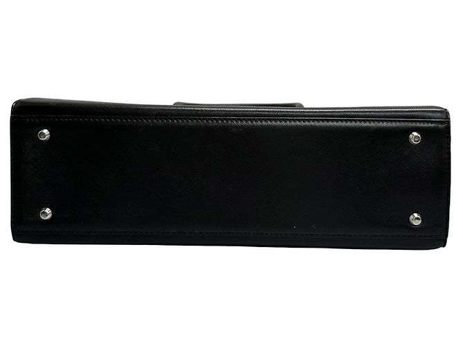 Borsa Burberry in pelle Saffiano Nero - vista 3