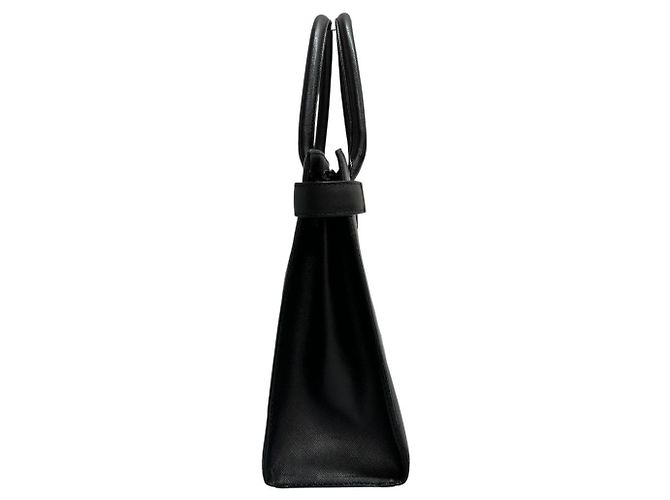 Borsa Burberry in pelle Saffiano Nero - vista 4