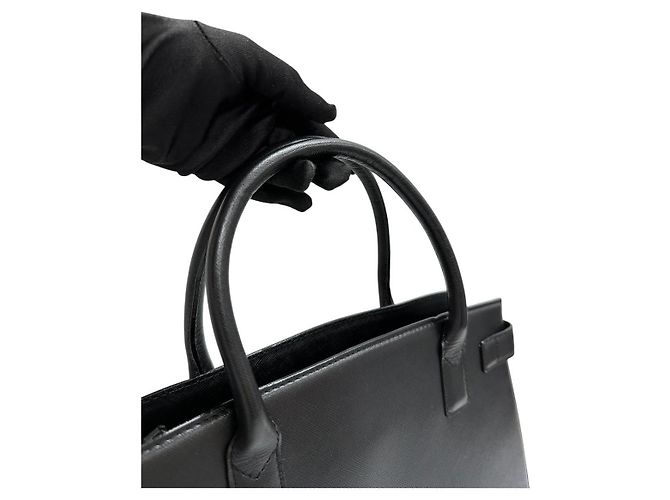 Borsa Burberry in pelle Saffiano Nero - vista 7
