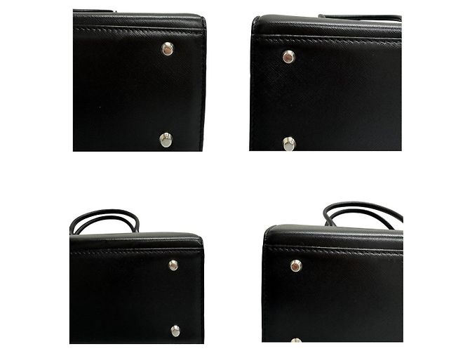 Borsa Burberry in pelle Saffiano Nero - vista 8