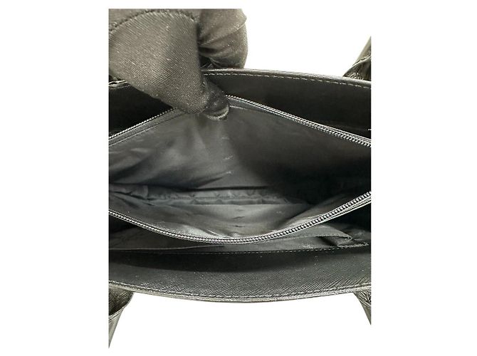 Borsa Burberry in pelle Saffiano Nero - vista 9