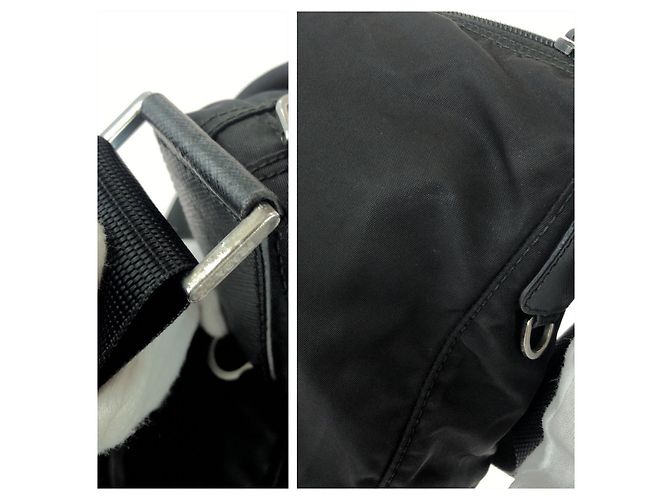 Prada Tessuto Saffiano Schultertasche Schwarz - Ansicht 6