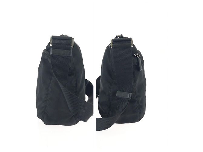 Prada Tessuto Saffiano Schultertasche Schwarz - Ansicht 8