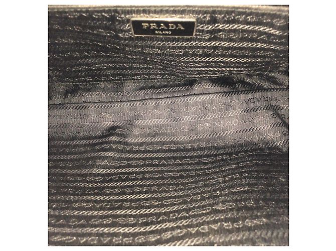 Prada Tessuto Saffiano Schultertasche Schwarz - Ansicht 9