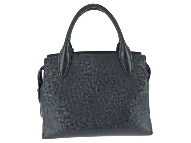 Prada Saffiano Triangle Logo Tote Black - view 2