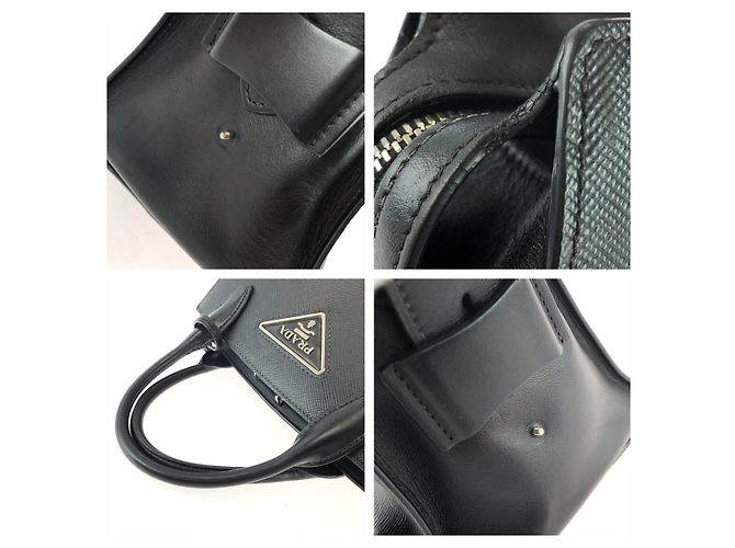 Prada Saffiano Triangle Logo Tote Black - view 5