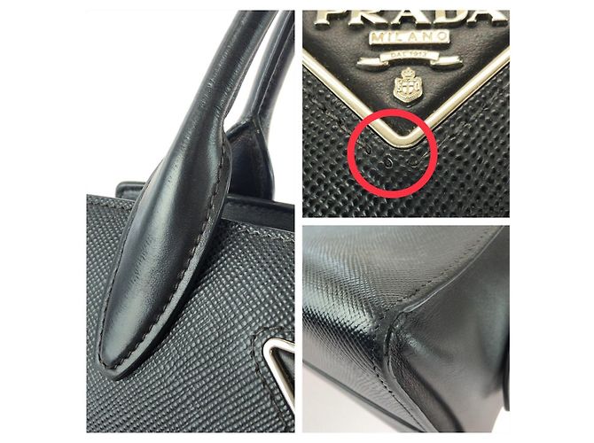 Prada Saffiano Triangle Logo Tote Black - view 6