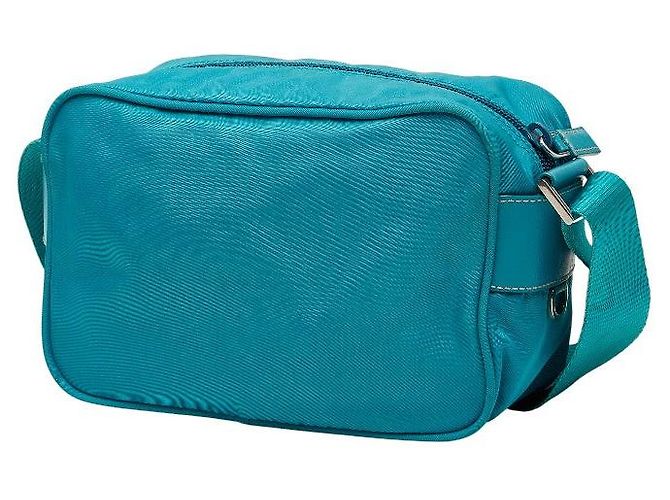 Sac à épaule Prada avec plaque logo triangle Bleu - vue 2