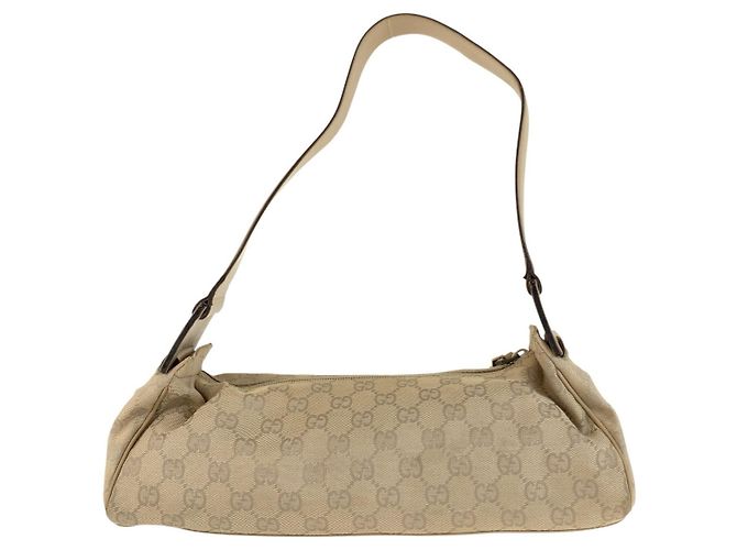 Borsa a spalla Gucci Marrone Beige in Tela - vista 2