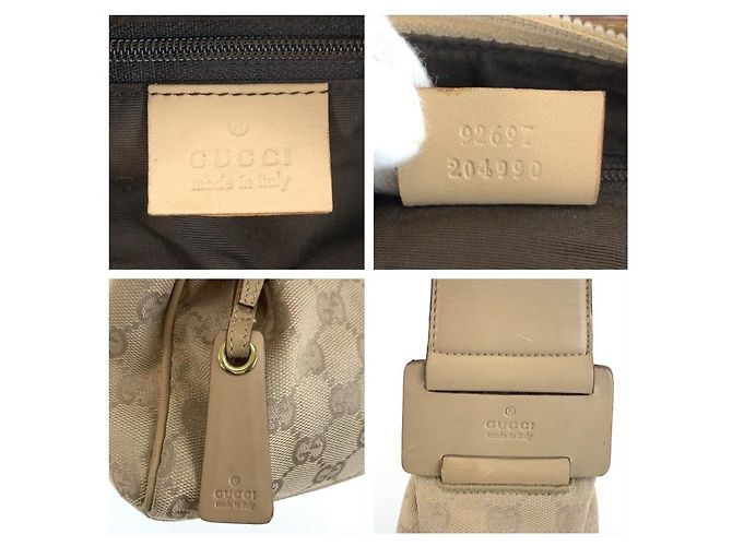 Borsa a spalla Gucci Marrone Beige in Tela - vista 3