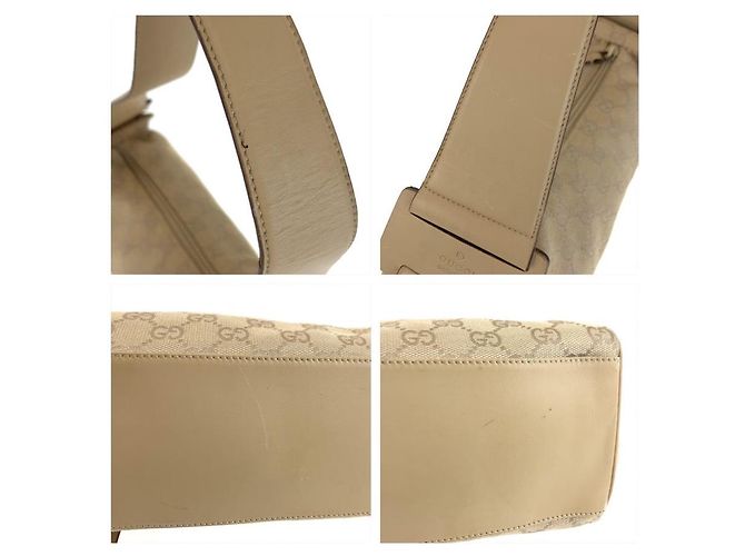 Borsa a spalla Gucci Marrone Beige in Tela - vista 5