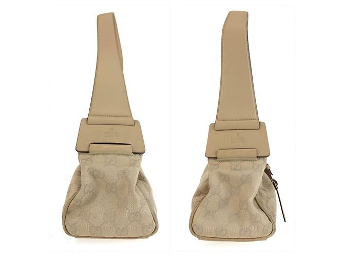Borsa a spalla Gucci Marrone Beige in Tela - vista 7