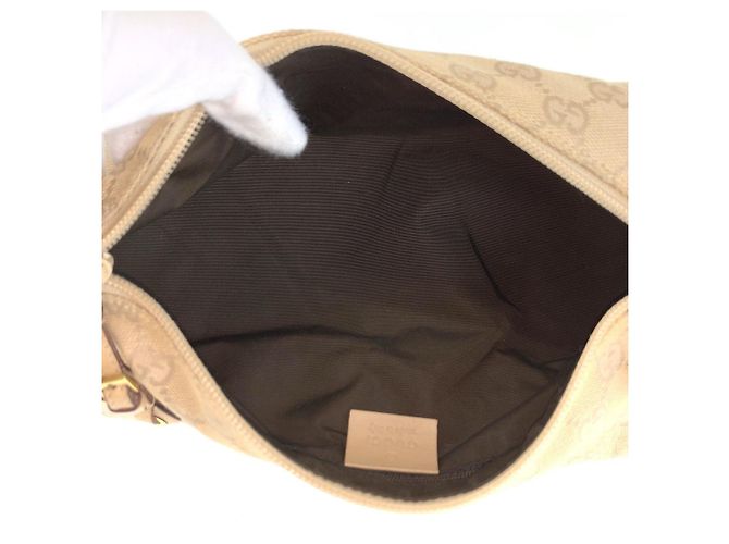 Borsa a spalla Gucci Marrone Beige in Tela - vista 8