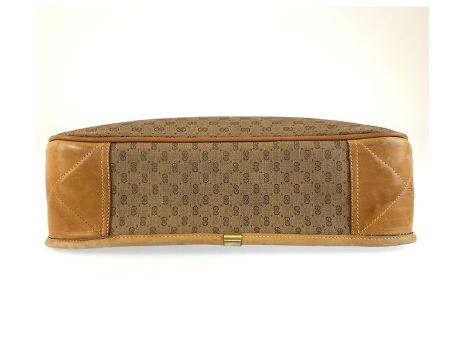 Gucci Vintage Micro GG Schultertasche Braun Beige - Ansicht 10