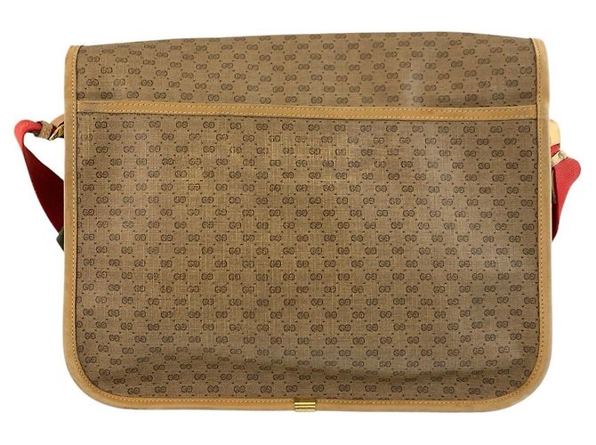 Gucci Vintage Micro GG Schultertasche Braun Beige - Ansicht 2