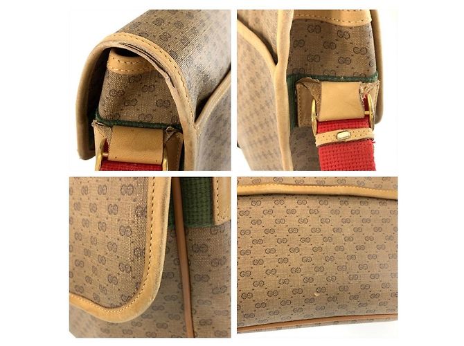 Gucci Vintage Micro GG Schultertasche Braun Beige - Ansicht 5
