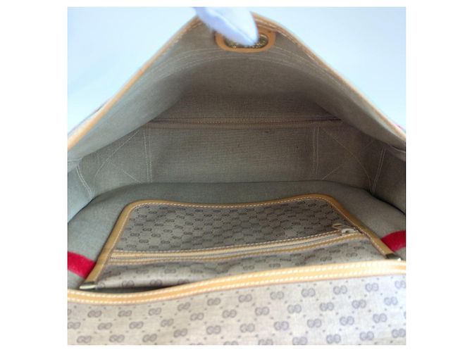 Gucci Vintage Micro GG Schultertasche Braun Beige - Ansicht 9