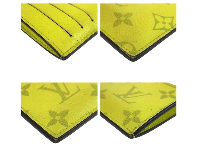 Portacarte e monete Louis Vuitton Taigarama Giallo - vista 6