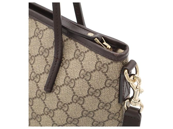 Borsa Tote Gucci GG Supreme Marrone Beige - vista 4