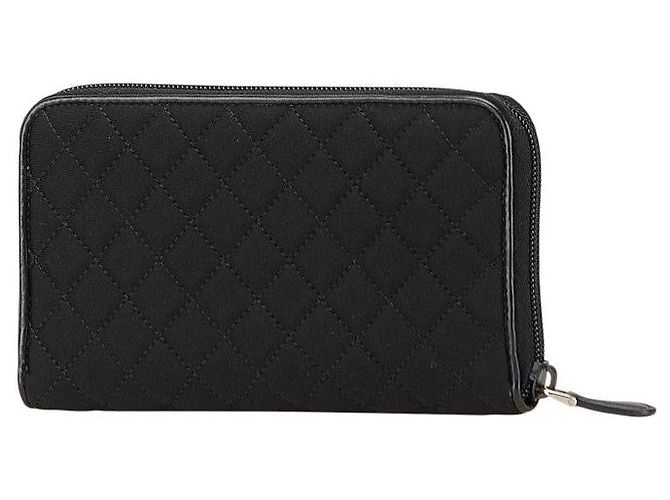 Prada Langbörse mit Dreiecks-Logo-Plakette Schwarz - Ansicht 2