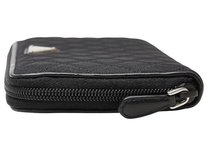 Prada Langbörse mit Dreiecks-Logo-Plakette Schwarz - Ansicht 4