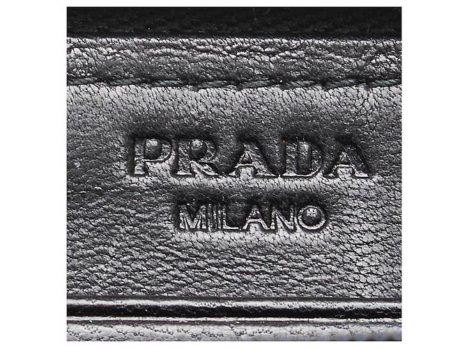 Prada Langbörse mit Dreiecks-Logo-Plakette Schwarz - Ansicht 7