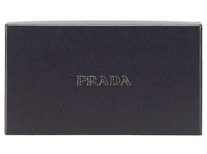 Prada Langbörse mit Dreiecks-Logo-Plakette Schwarz - Ansicht 9