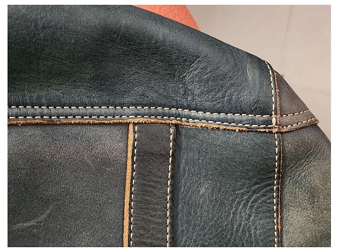 Autre Marque Double RL Supply Co. Leder Shopper Braun Dunkelblau - Ansicht 15