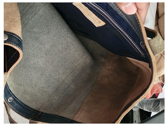 Autre Marque Double RL Supply Co. Leder Shopper Braun Dunkelblau - Ansicht 16