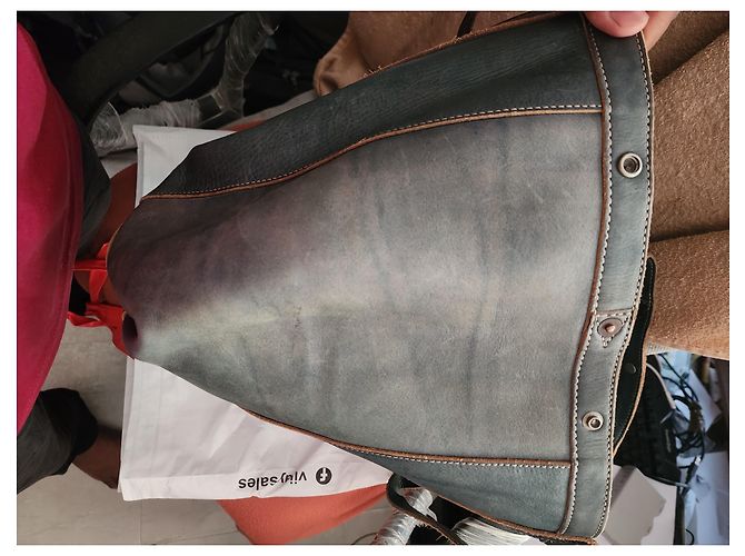Autre Marque Double RL Supply Co. Leder Shopper Braun Dunkelblau - Ansicht 6