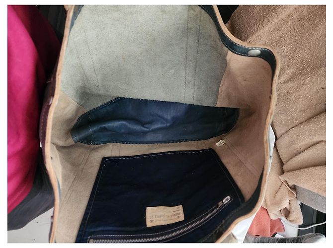 Autre Marque Double RL Supply Co. Leder Shopper Braun Dunkelblau - Ansicht 7