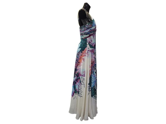Roberto Cavalli Seiden-Maxikleid mit Blumenprint Mehrfarben - Ansicht 13
