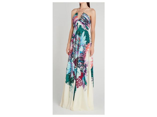 Roberto Cavalli Seiden-Maxikleid mit Blumenprint Mehrfarben - Ansicht 17