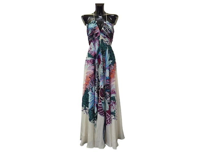 Roberto Cavalli Seiden-Maxikleid mit Blumenprint Mehrfarben - Ansicht 3
