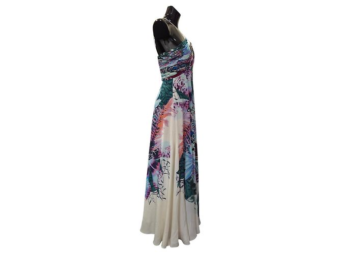 Roberto Cavalli Seiden-Maxikleid mit Blumenprint Mehrfarben - Ansicht 4