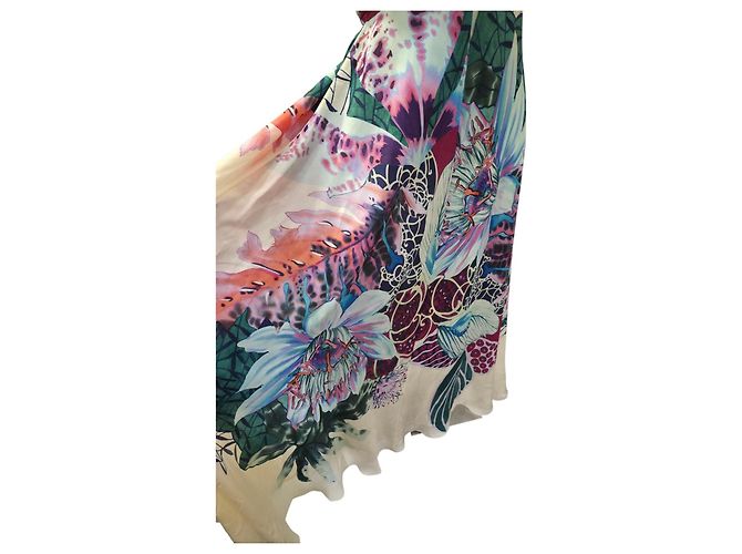 Roberto Cavalli Seiden-Maxikleid mit Blumenprint Mehrfarben - Ansicht 7