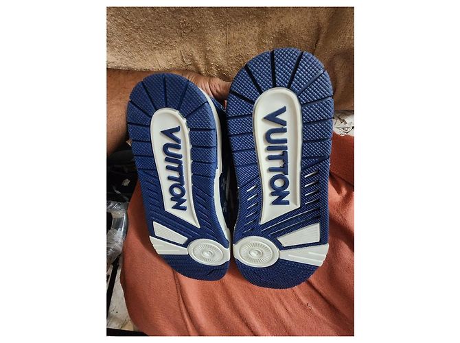Louis Vuitton Baskets LV Trainer Denim Blanc Bleu - vue 20