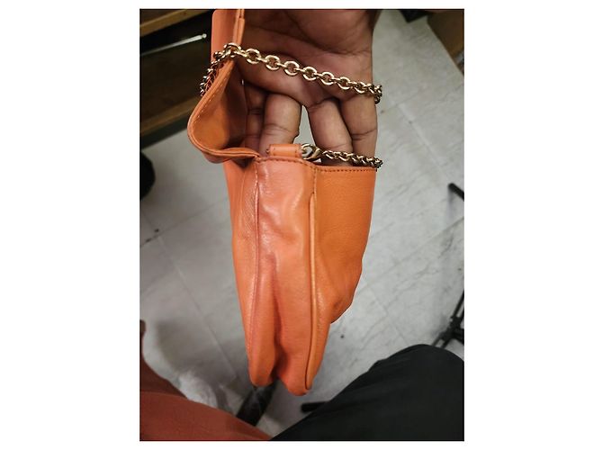 Fendi Borsa Baguette in pelle arancione - vista 11