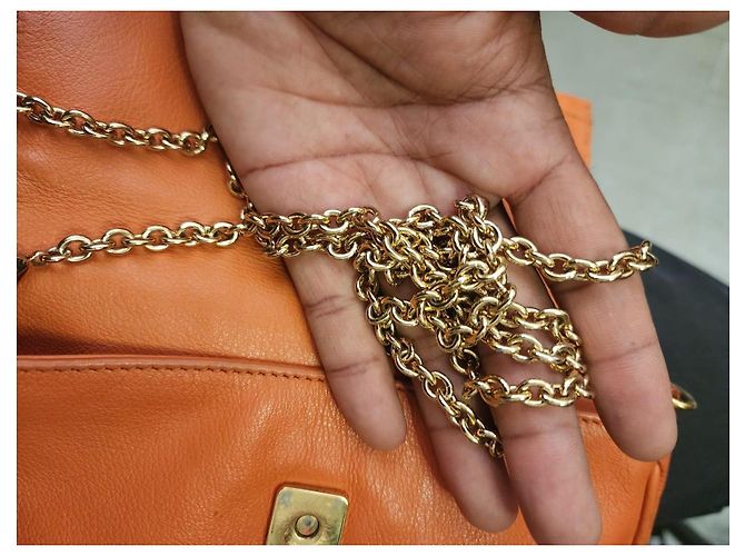 Fendi Borsa Baguette in pelle arancione - vista 12
