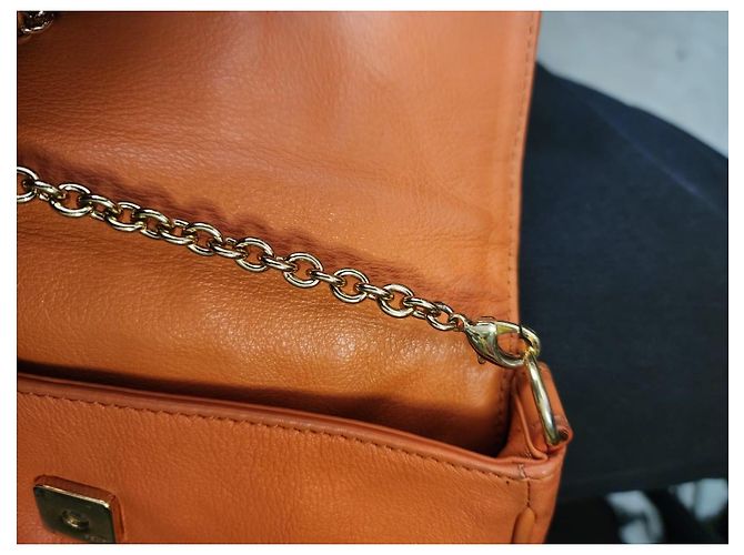 Fendi Borsa Baguette in pelle arancione - vista 13