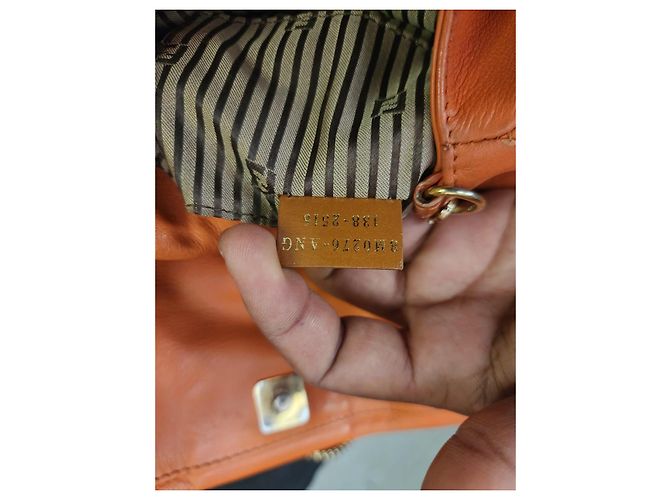 Fendi Borsa Baguette in pelle arancione - vista 2