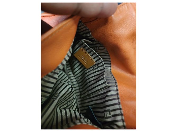 Fendi Borsa Baguette in pelle arancione - vista 4