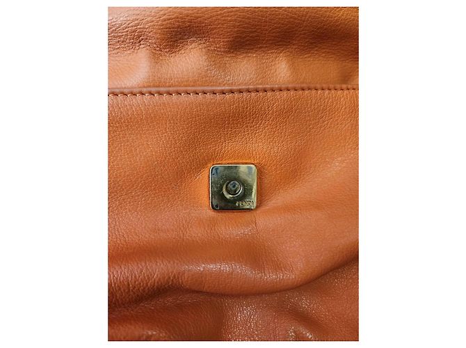 Fendi Borsa Baguette in pelle arancione - vista 8