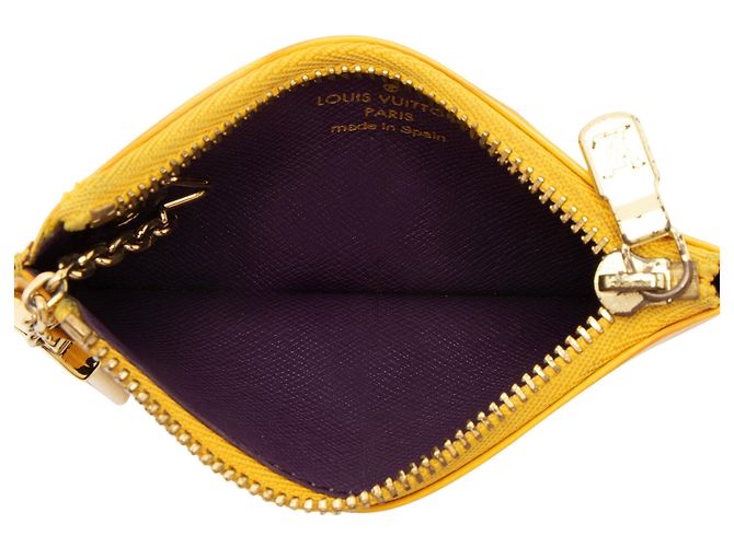 Portachiavi Louis Vuitton Vintage in pelle Epi Giallo - vista 5
