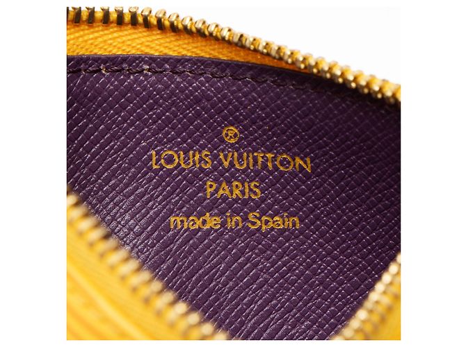 Portachiavi Louis Vuitton Vintage in pelle Epi Giallo - vista 6