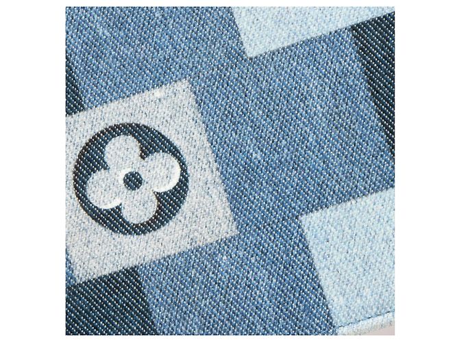 Portafoglio a catena Louis Vuitton Limited Edition Denim Patchwork Flore Blu - vista 10