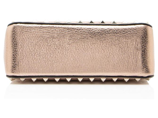 Valentino Garavani Borsa a tracolla Rockstud Small in vitello metallizzato Valentino Rosa - vista 4