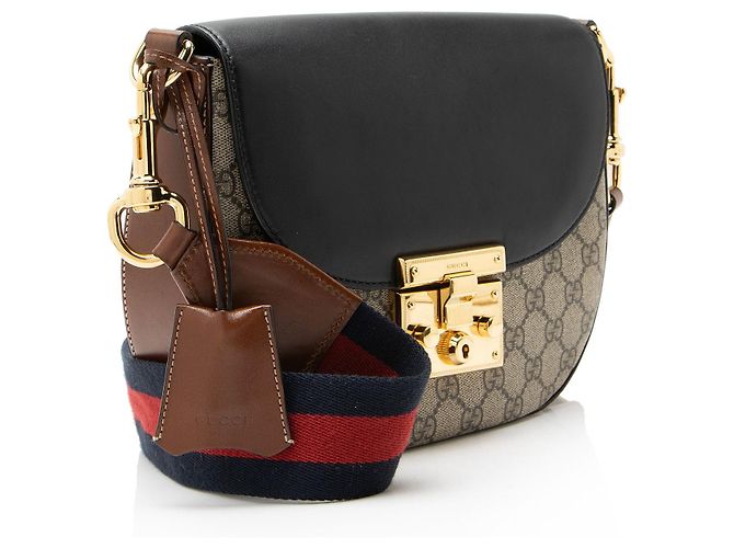 Gucci GG Supreme Padlock Saddle Schultertasche Medium Schwarz - Ansicht 2