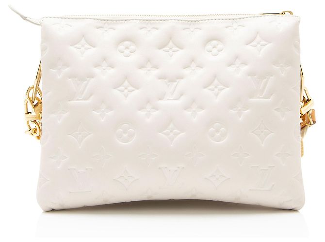 Louis Vuitton Coussin PM Schultertasche aus Lammleder mit Monogramm-Prägung Weiß - Ansicht 3