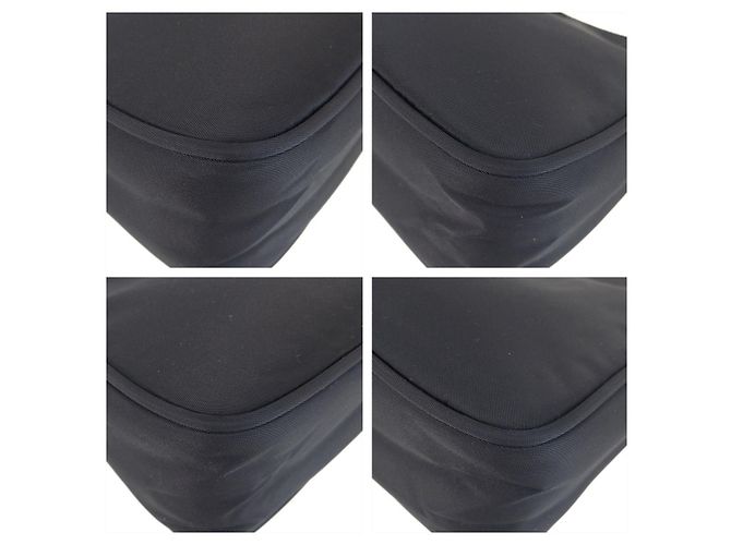 Borsa Hobo Prada Tessuto con logo triangolare Nero - vista 3